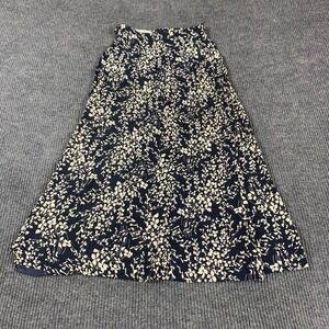 VTG JH Collectibles Skirt Womens 4 Blue Floral Lightweight Zip Up Fit Flare Midi